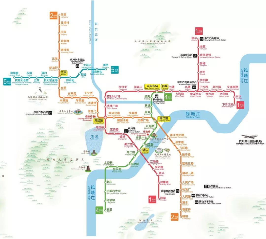 杭州地鐵線路圖最新版